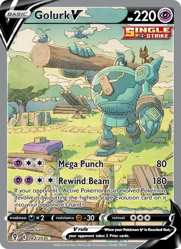 Golurk V #182 — Evolving Skies