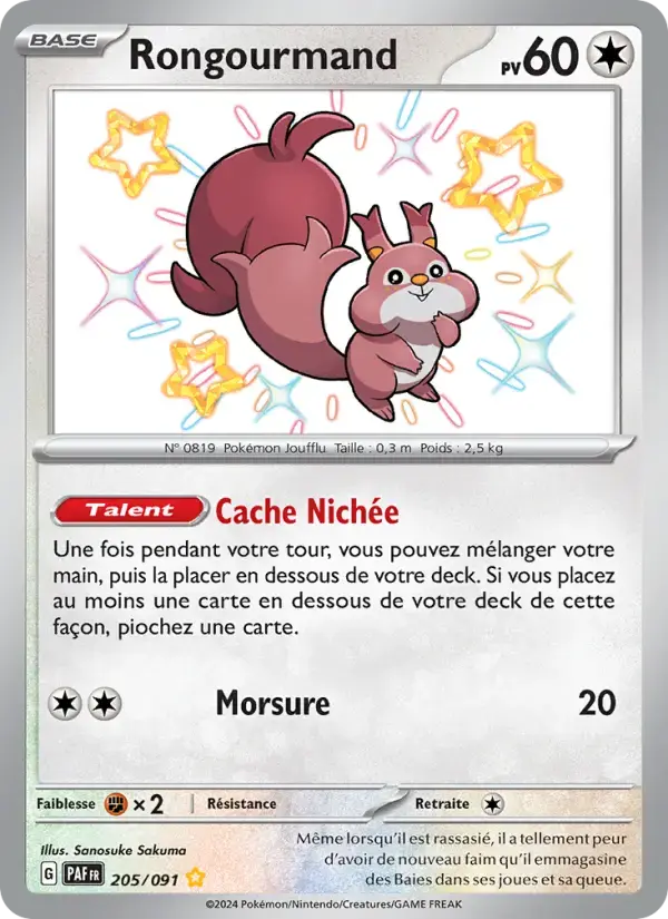Carte Pokémon Rongourmand #205 — Destinées de Paldea
