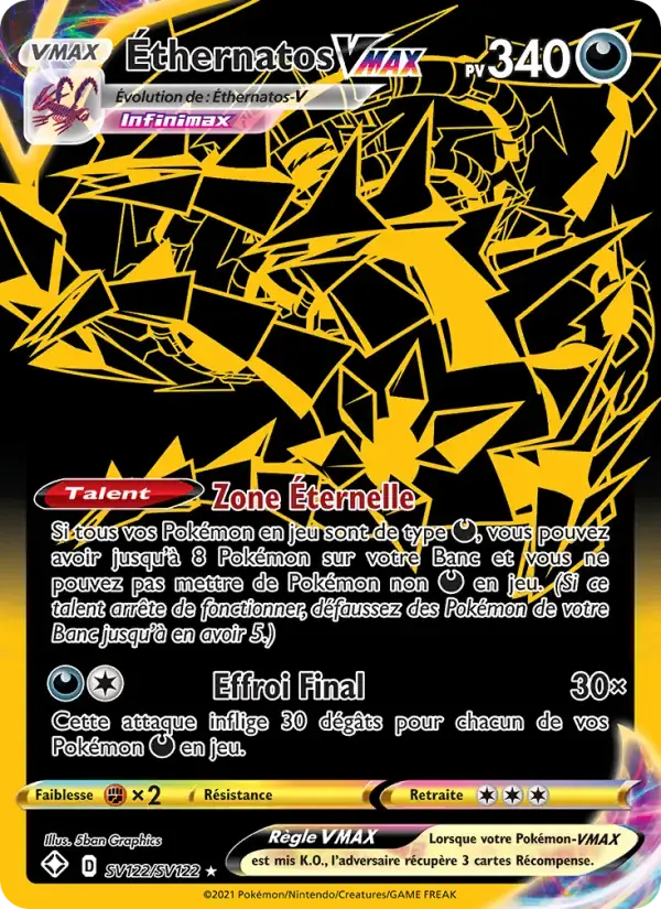 Carte Pokémon Éthernatos VMAX #SV122 — Destinées Radieuses