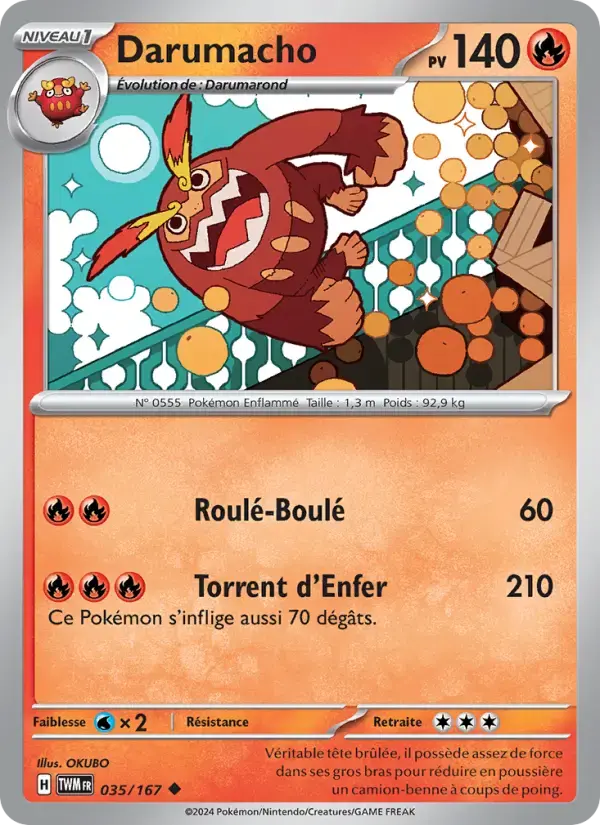 Carte Pokémon Darumacho #035 — Mascarade Crépusculaire