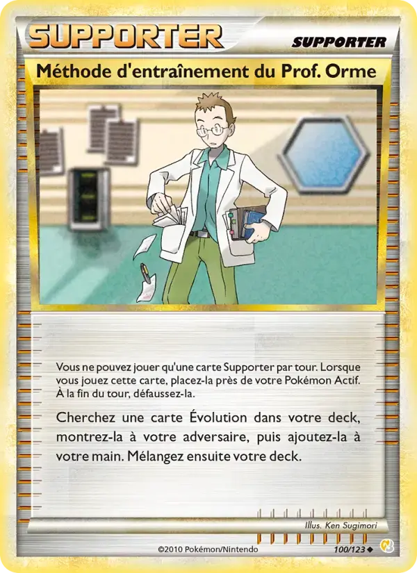 Carte Pokémon Méthode d'entraînement du Prof.Orme #100 — HeartGold SoulSilver