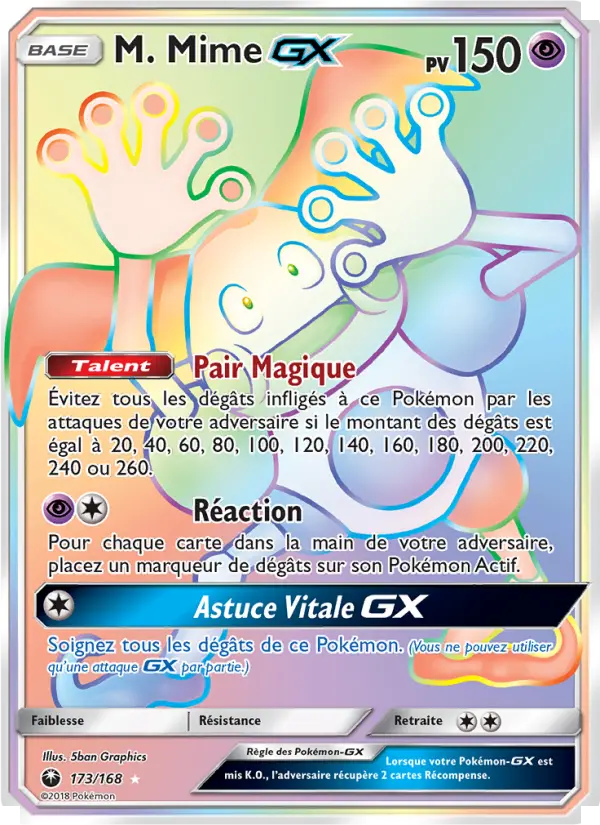 Carte Pokémon M. Mime GX #173 — Tempête Céleste