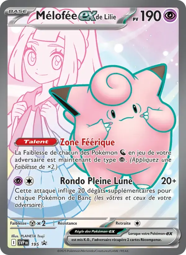 Carte Pokémon Mélofée-ex de Lilie #195 — Promos Écarlate et Violet