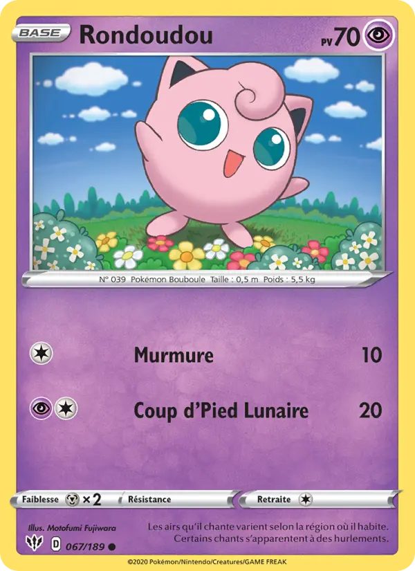 Carte Pokémon Rondoudou #67 — Ténèbres Embrasées