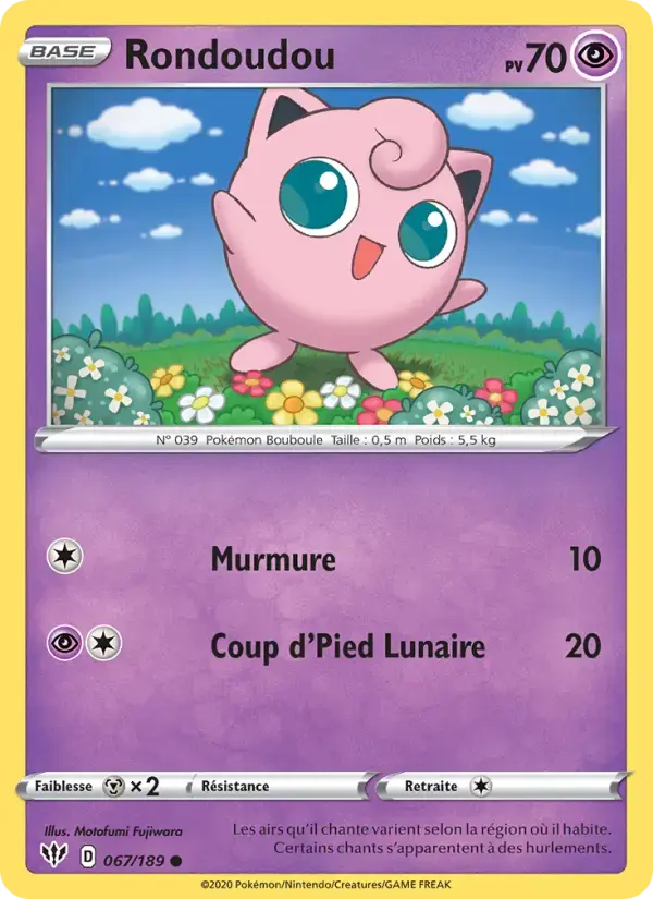 Carte Pokémon Rondoudou #67 — Ténèbres Embrasées