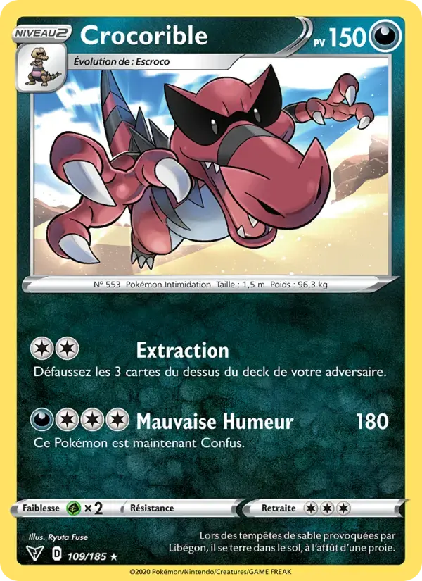 Carte Pokémon Crocorible #109 — Voltage Éclatant