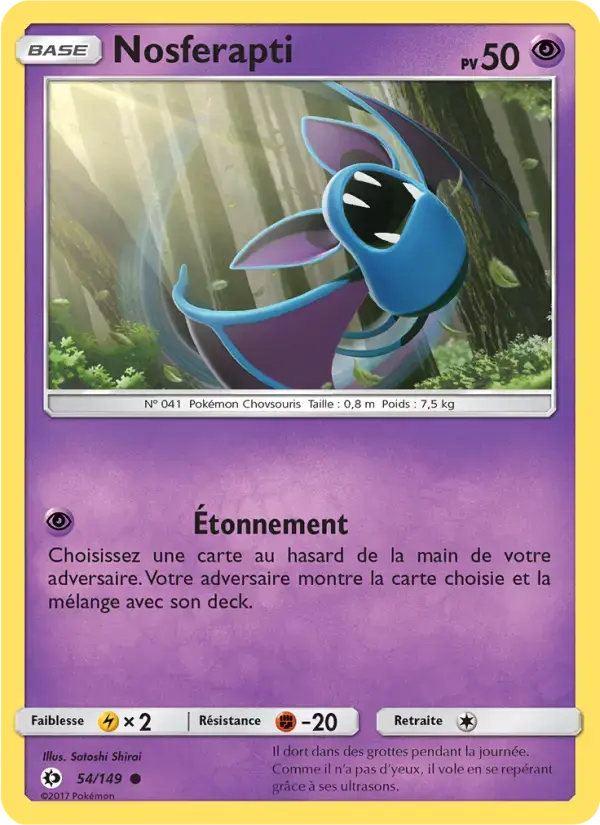 Carte Pokémon Nosferapti #54 — Soleil et Lune
