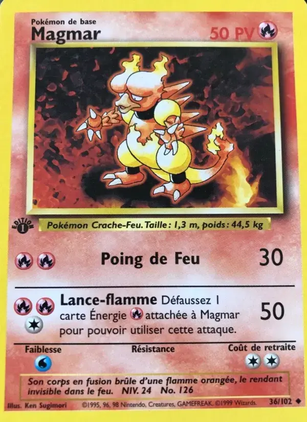 Carte Pokémon Magmar #36 — Set de Base