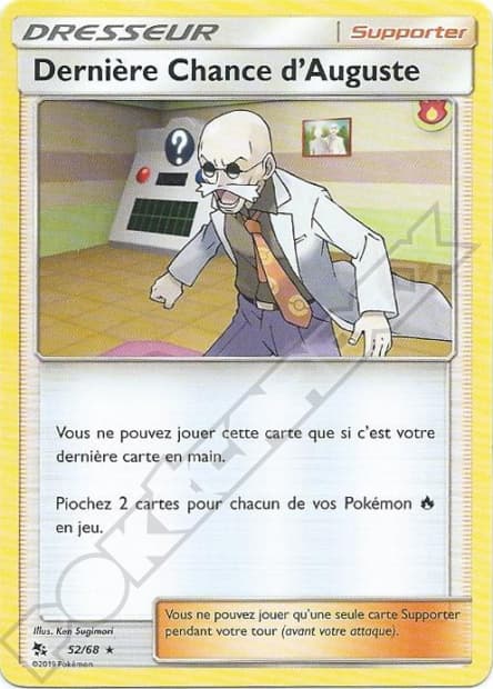 Carte Pokémon Dernière Chance d’Auguste #52 — Destinées Occultes