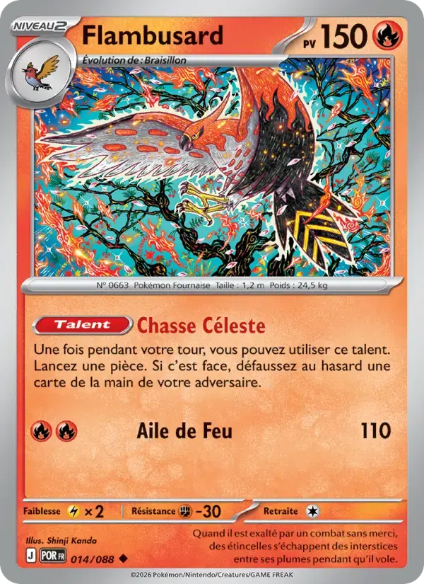 Carte Pokémon Flambusard #014 — Équilibre Parfait