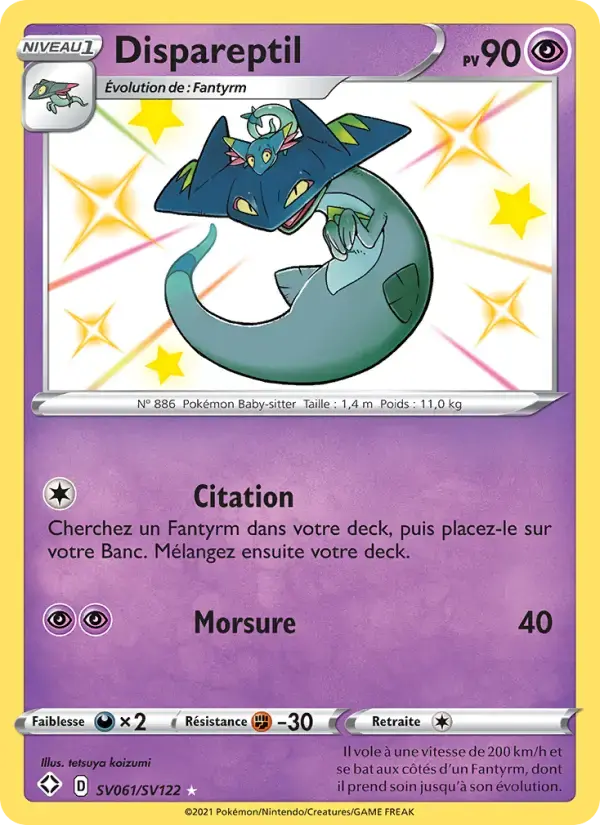 Carte Pokémon Dispareptil #SV061 — Destinées Radieuses