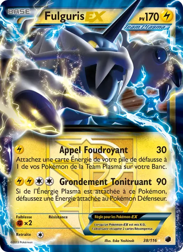 Carte Pokémon Fulguris-EX #38 — Glaciation Plasma