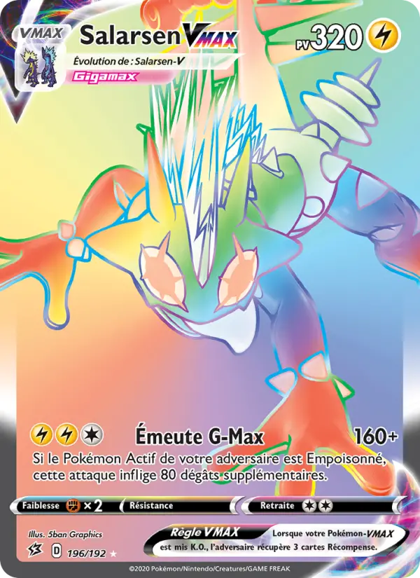 Carte Pokémon Salarsen VMAX #196 — Clash des Rebelles