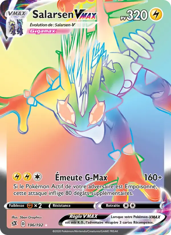 Carte Pokémon Salarsen VMAX #196 — Clash des Rebelles