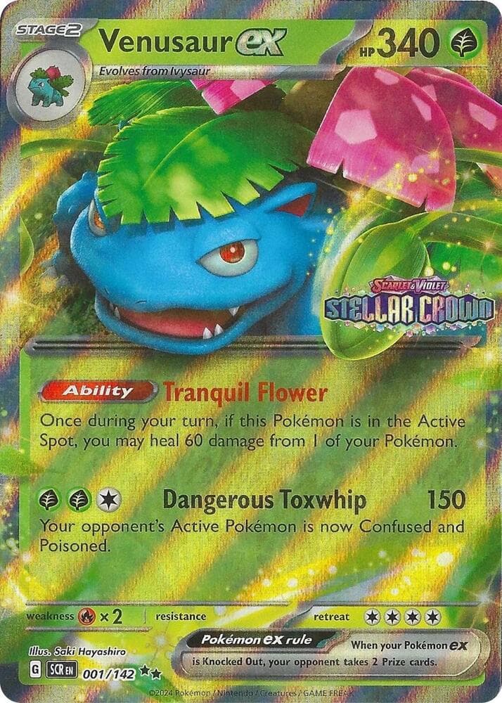 Venusaur ex #001 Stamp — Stellar Crown