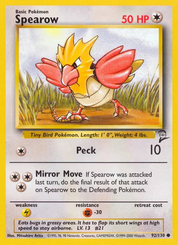 Spearow #92 — Base Set 2