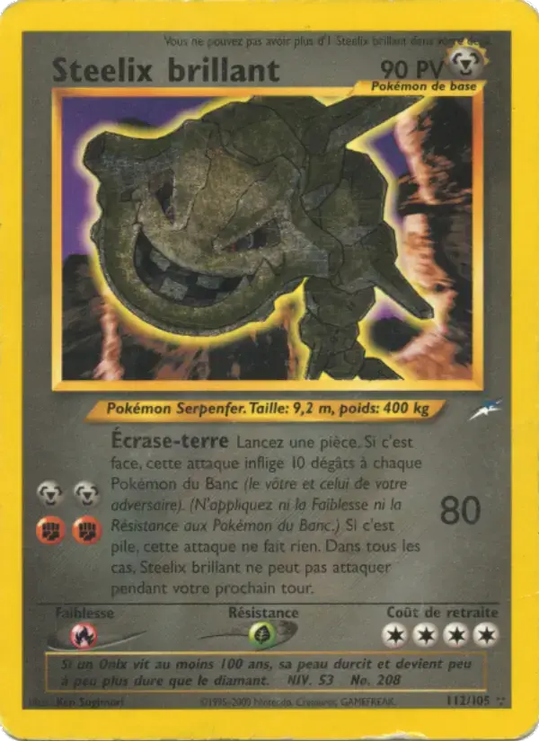 Carte Pokémon Steelix brillant #112 — Neo Destiny