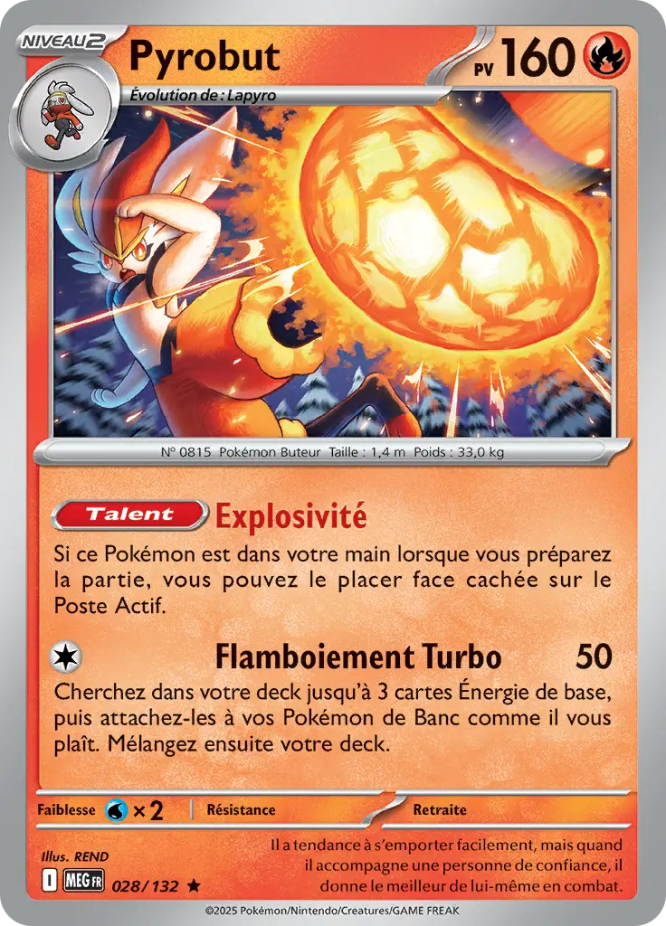 Carte Pokémon Pyrobut #28 — Méga-Évolution