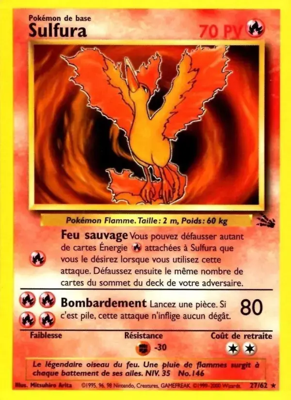 Carte Pokémon Sulfura #27 — Fossile