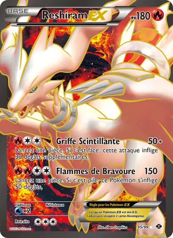 Carte Pokémon Reshiram-EX #95 — Destinées Futures