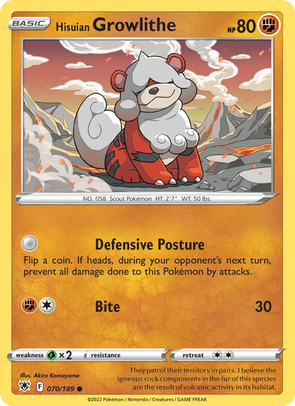 Carte Pokémon Caninos de Hisui #070 — Astres Radieux