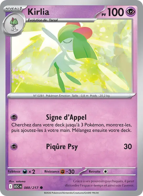 Carte Pokémon Kirlia #088 — Héros Transcendants