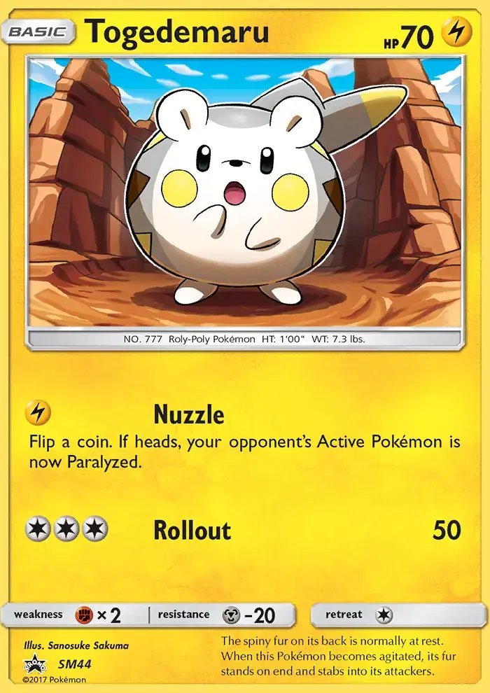 Carte Pokémon Togedemaru #SM44 — Promos Soleil et Lune