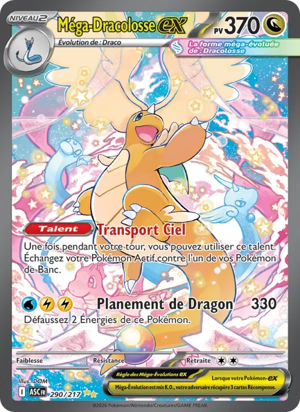 Carte Pokémon Méga-Dracolosse-ex #290 — Héros Transcendants