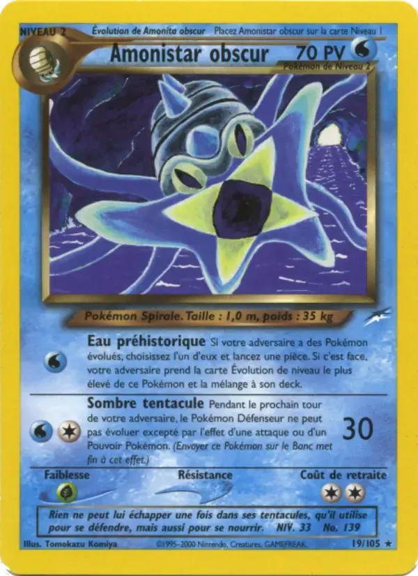 Carte Pokémon Amonistar obscur #19 — Neo Destiny