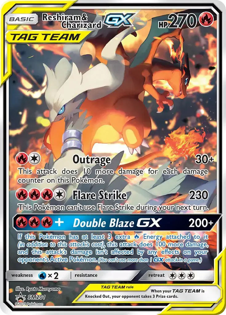 Reshiram & Charizard GX #SM201 — Sun & Moon Promos