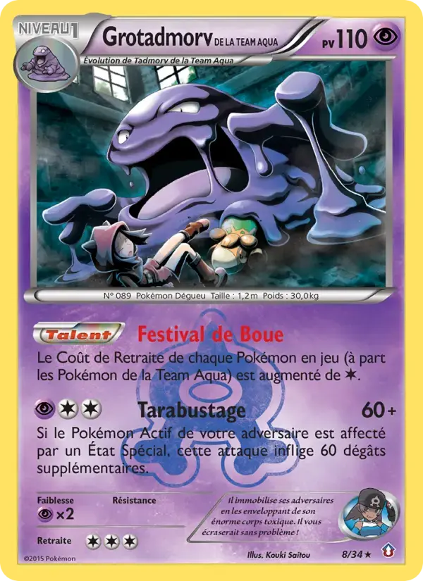 Carte Pokémon Grotadmorv de la Team Aqua #8 — Double Danger
