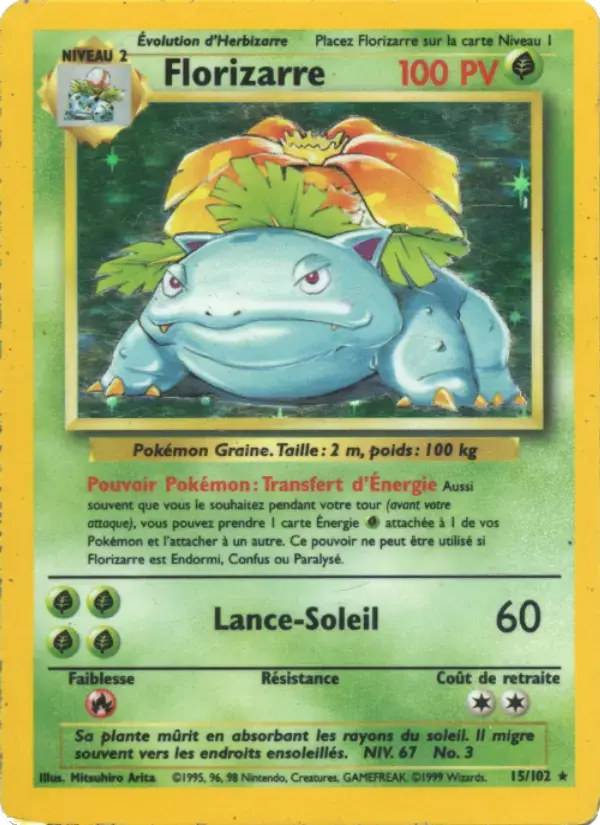 Carte Pokémon Florizarre #15 — Set de Base