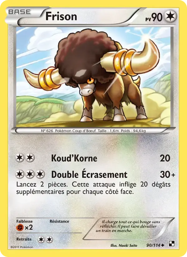 Carte Pokémon Frison #90 — Noir et Blanc