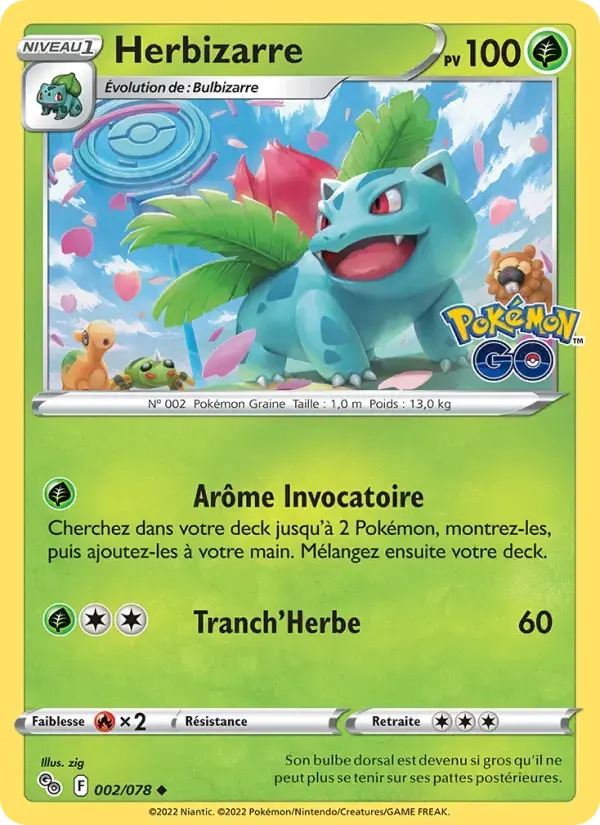 Carte Pokémon Herbizarre #002 — Pokémon GO