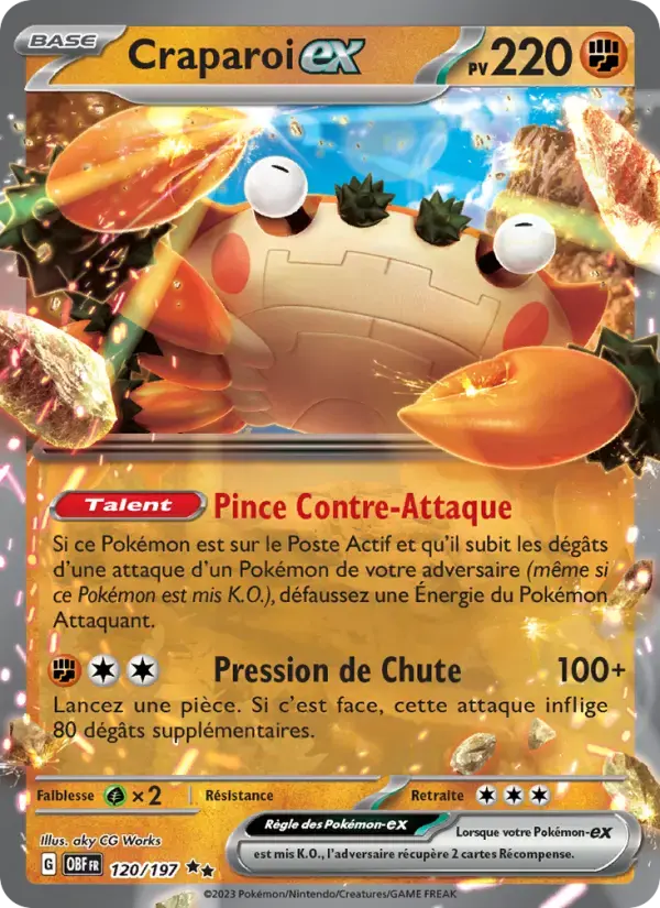 Carte Pokémon Craparoi-ex #120 — Flammes Obsidiennes