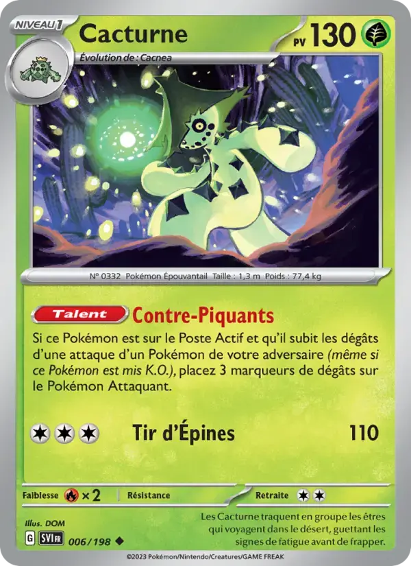 Carte Pokémon Cacturne #006 — Écarlate et Violet