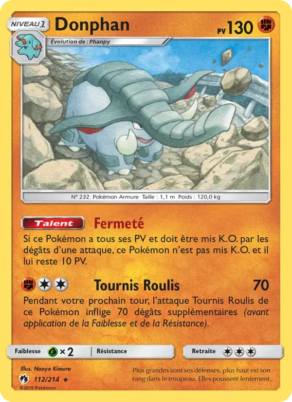Carte Pokémon Donphan #112 — Tonnerre Perdu
