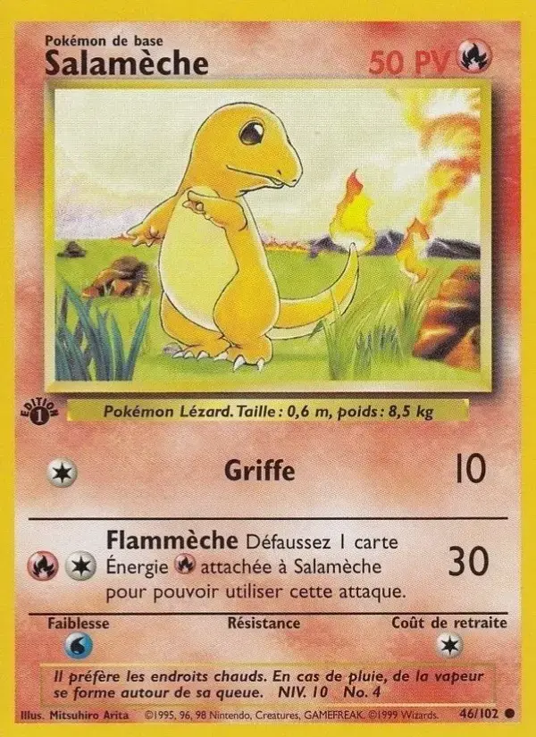 Carte Pokémon Salamèche #46 — Set de Base