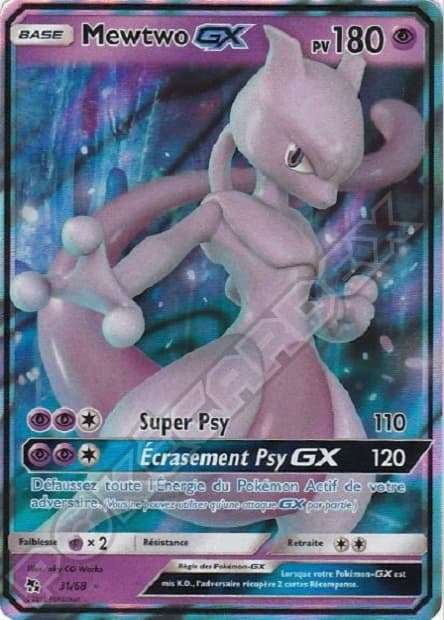 Carte Pokémon Mewtwo-GX #31 — Destinées Occultes