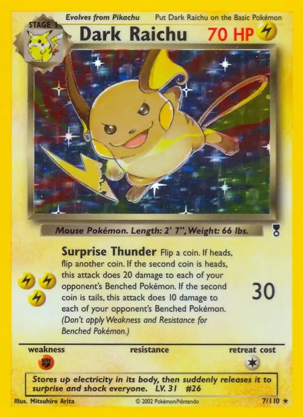 Dark Raichu #7 — Legendary Collection