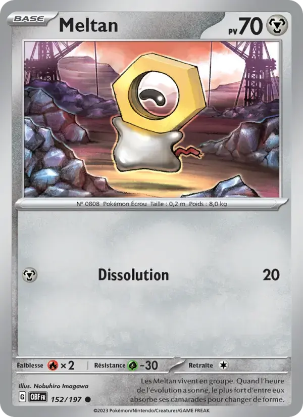 Carte Pokémon Meltan #152 — Flammes Obsidiennes