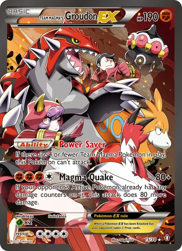 Team Magma's Groudon EX #15 — Double Crisis