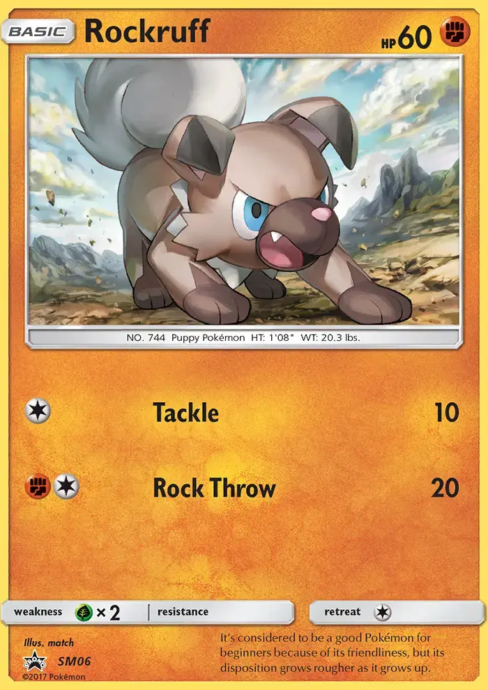 Carte Pokémon Rockruff #SM06 — Promos Soleil et Lune