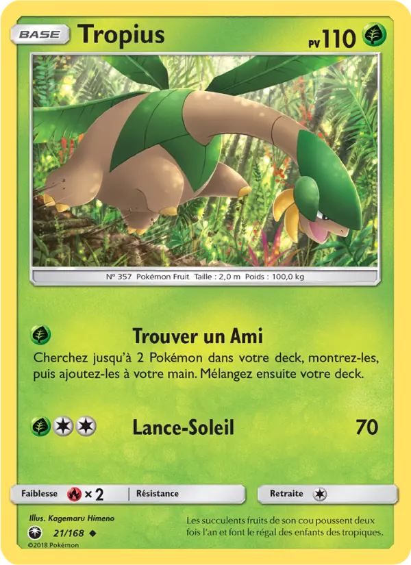 Carte Pokémon Tropius #21 — Tempête Céleste