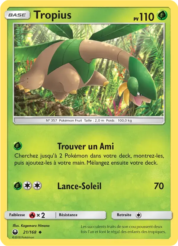Carte Pokémon Tropius #21 — Tempête Céleste