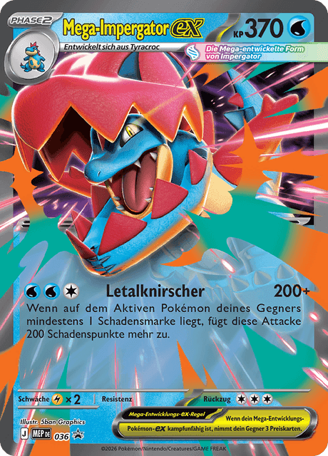 Carte Pokémon Méga-Aligatueur-ex #036 — Promos Méga-Évolution