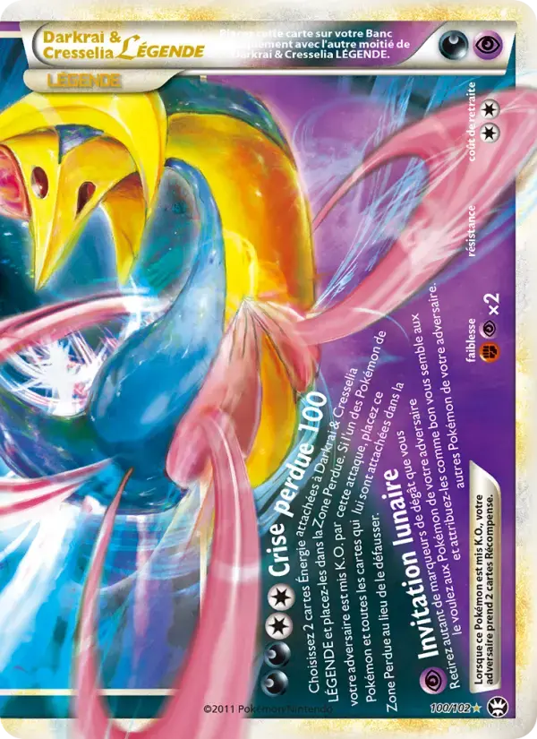 Carte Pokémon Darkrai & Cresselia LÉGENDE #100 — Triomphe