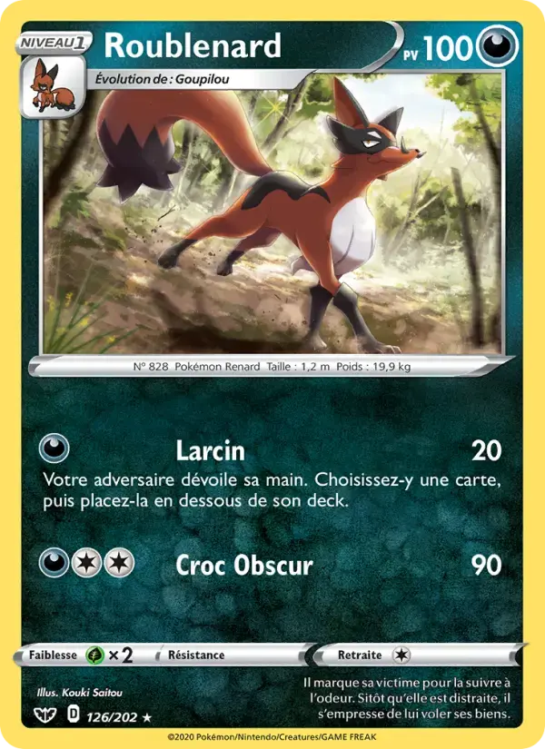 Carte Pokémon Roublenard #126 — Épée et Bouclier