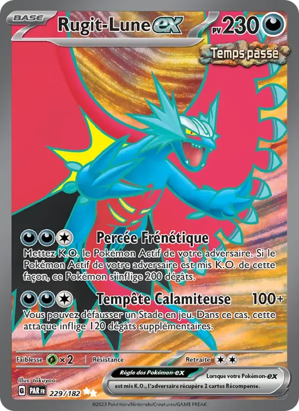 Carte Pokémon Rugit-Lune-ex #229 — Faille Paradoxe