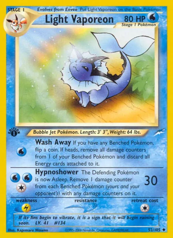 Light Vaporeon #52 — Neo Destiny